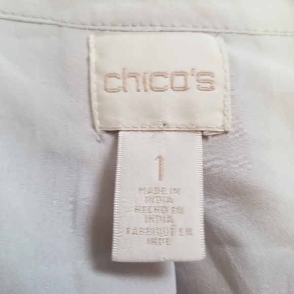 CHICO'S Velvet Beaded Kimono Silver Gray Lined Chico's Size 1 or Size 8 - Picture 4 of 5